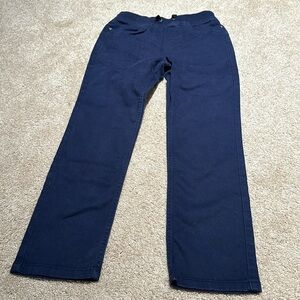 Hanna Andersson navy blue chino pants elastic waist side 140 (10) boys